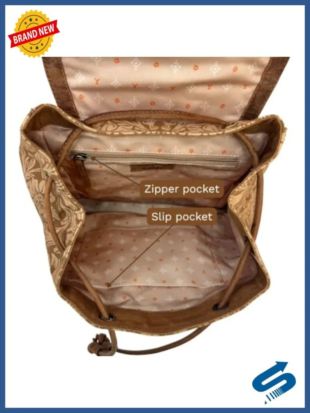 Officially Licensed Yellowstone Western Backpack for Women - Brass Studded
